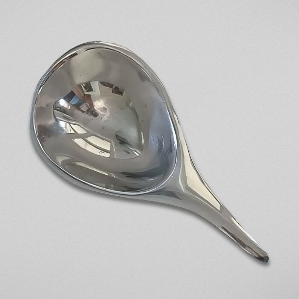 Vintage Nambe Modernist Organic Teardrop Bowl Asymmetrical 568 Aluminum Silver